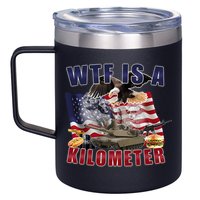 Funny Political Wtf Is A Kilometer Usa American 4th Of July 12oz Stainless Steel Coffee Mug