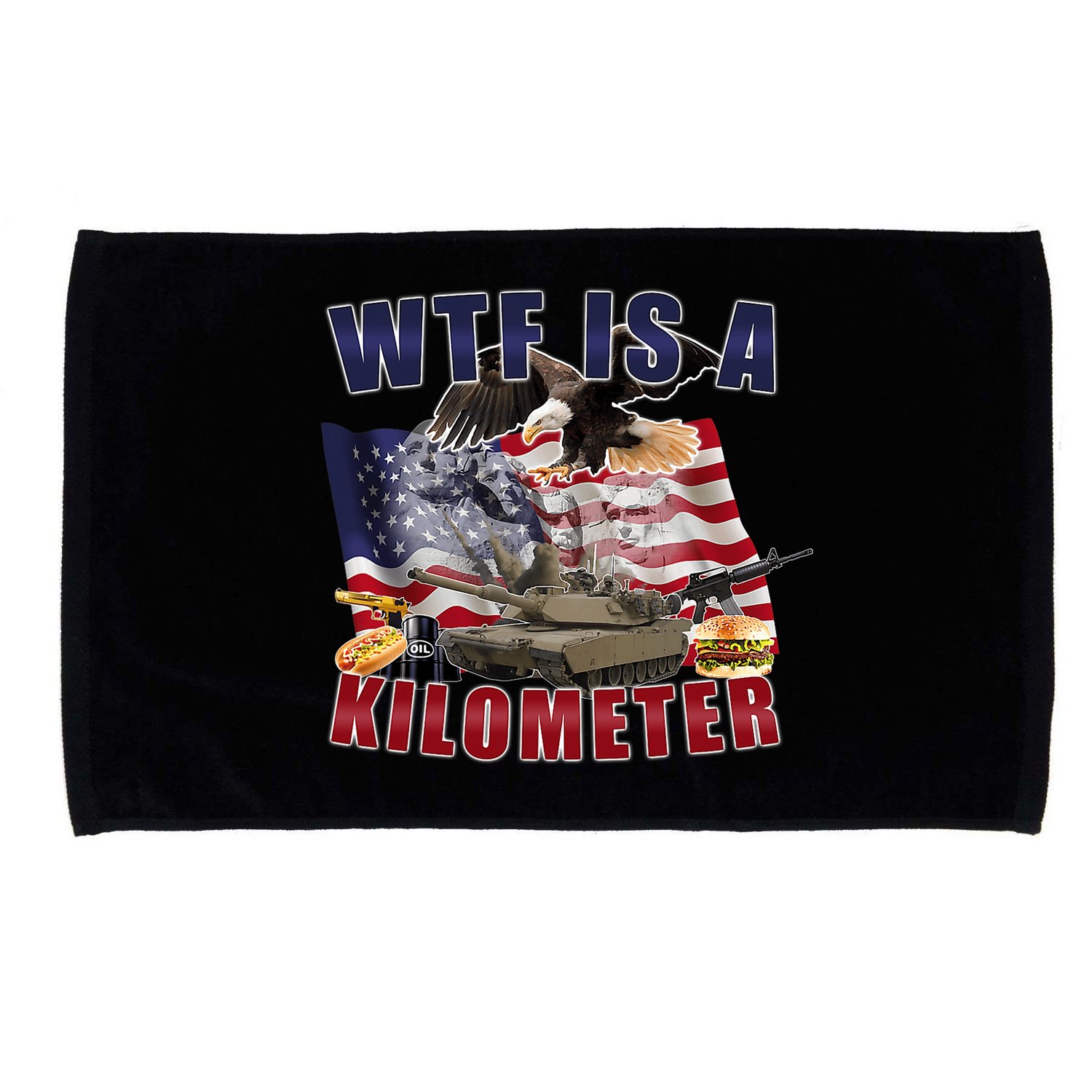 Funny Political Wtf Is A Kilometer Usa American 4th Of July Microfiber Hand Towel