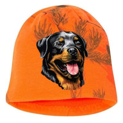 Face Portrait Watercolor Painting Rott Cool Dog Rottweiler Kati - Camo Knit Beanie