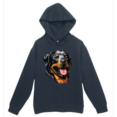 Face Portrait Watercolor Painting Rott Cool Dog Rottweiler Urban Pullover Hoodie