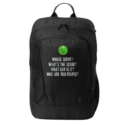 funny pickleball whose serve league pickleball team City Backpack