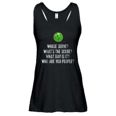 funny pickleball whose serve league pickleball team Ladies Essential Flowy Tank