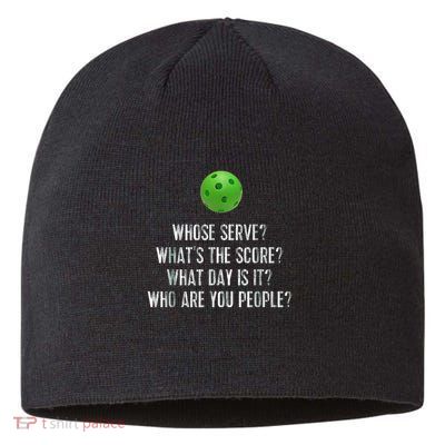 funny pickleball whose serve league pickleball team Sustainable Beanie