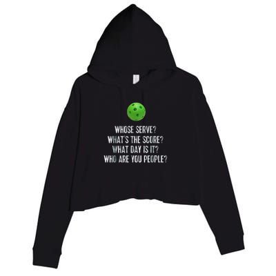 funny pickleball whose serve league pickleball team Crop Fleece Hoodie