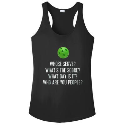 funny pickleball whose serve league pickleball team Ladies PosiCharge Competitor Racerback Tank