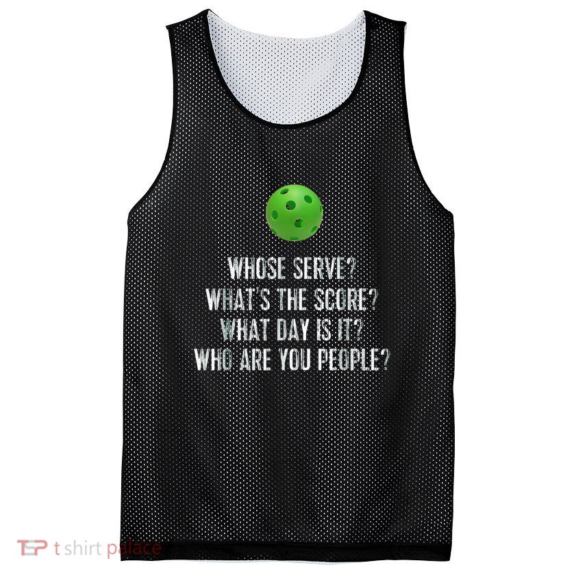 funny pickleball whose serve league pickleball team Mesh Reversible Basketball Jersey Tank