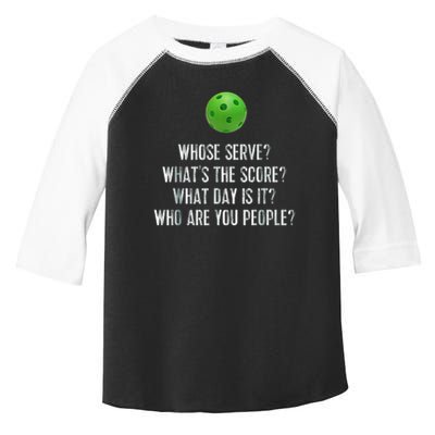 funny pickleball whose serve league pickleball team Toddler Fine Jersey T-Shirt