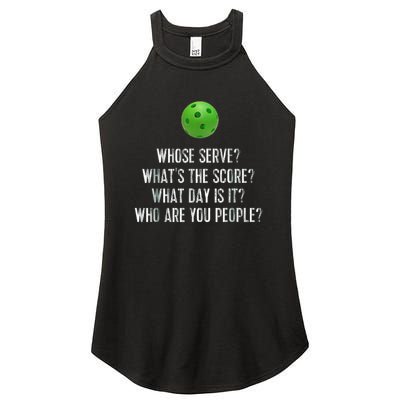 funny pickleball whose serve league pickleball team Women's Perfect Tri Rocker Tank