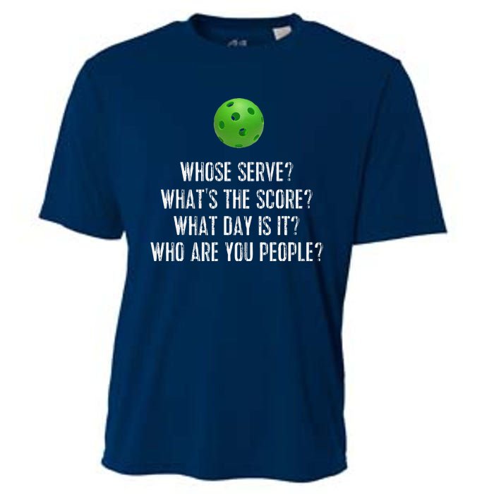 Funny Pickleball Whose Serve League Pickleball Team Cooling Performance Crew T-Shirt