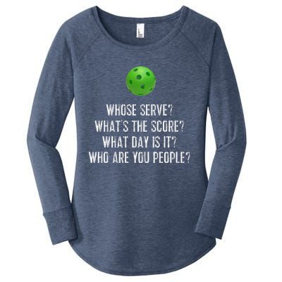 Funny Pickleball Whose Serve League Pickleball Team Women's Perfect Tri Tunic Long Sleeve Shirt