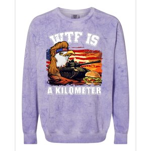 Funny Patriotic Wtf Is A Kilometer Colorblast Crewneck Sweatshirt