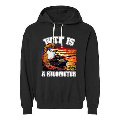 Funny Patriotic Wtf Is A Kilometer Garment-Dyed Fleece Hoodie