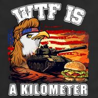 Funny Patriotic Wtf Is A Kilometer 7 Panel Mesh Trucker Snapback Hat