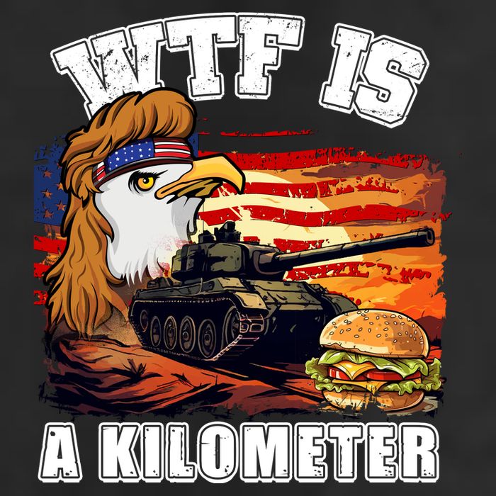 Funny Patriotic Wtf Is A Kilometer 7 Panel Mesh Trucker Snapback Hat