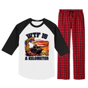 Funny Patriotic Wtf Is A Kilometer Raglan Sleeve Pajama Set