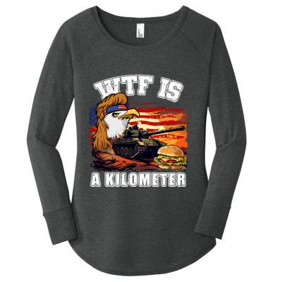 Funny Patriotic Wtf Is A Kilometer Women's Perfect Tri Tunic Long Sleeve Shirt