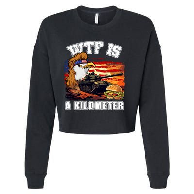 Funny Patriotic Wtf Is A Kilometer Cropped Pullover Crew