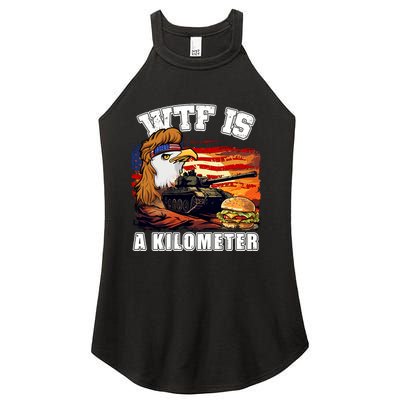 Funny Patriotic Wtf Is A Kilometer Women's Perfect Tri Rocker Tank