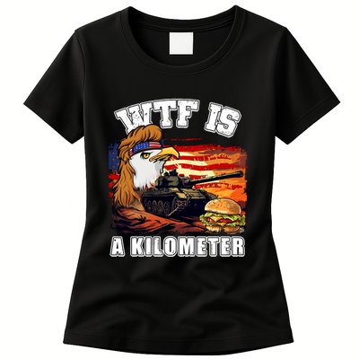Funny Patriotic Wtf Is A Kilometer Womens T-Shirt
