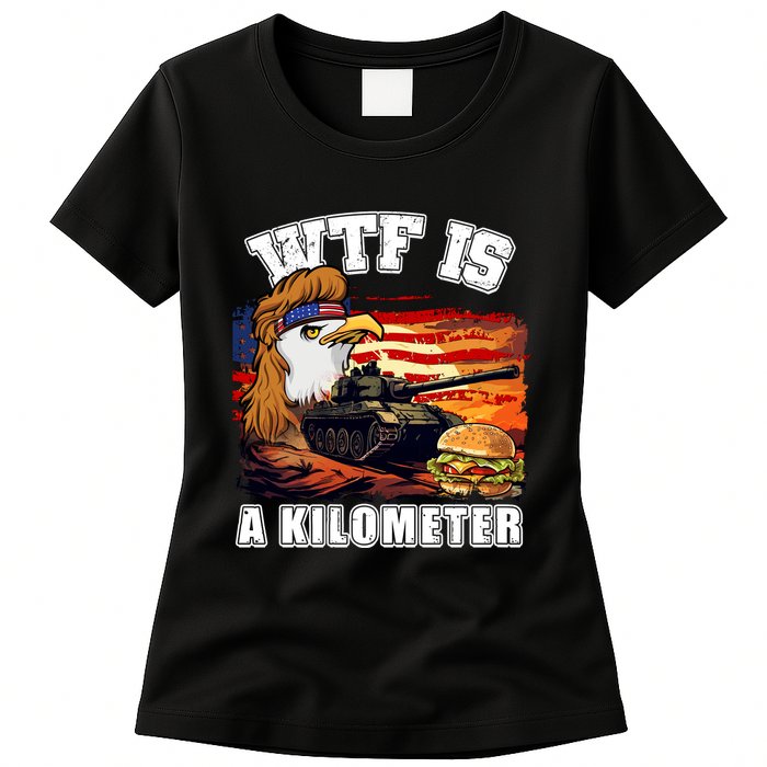 Funny Patriotic Wtf Is A Kilometer Womens T-Shirt