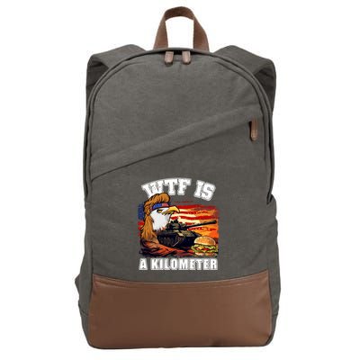 Funny Patriotic Wtf Is A Kilometer Cotton Canvas Backpack