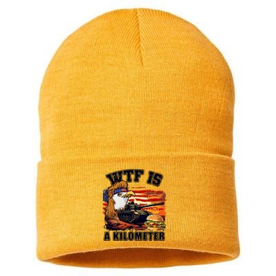 Funny Patriotic Wtf Is A Kilometer Sustainable Knit Beanie