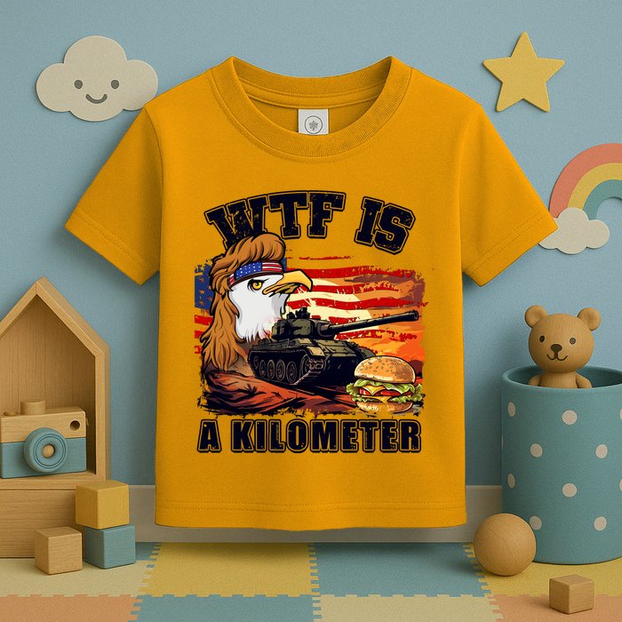 Funny Patriotic Wtf Is A Kilometer Toddler T-Shirt