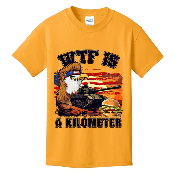 Funny Patriotic Wtf Is A Kilometer Kids T-Shirt