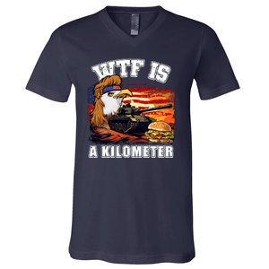 Funny Patriotic Wtf Is A Kilometer V-Neck T-Shirt