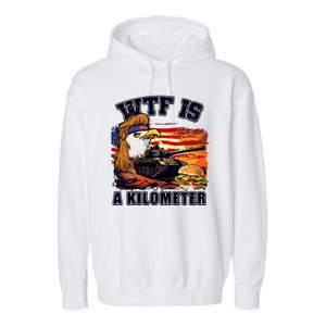 Funny Patriotic Wtf Is A Kilometer Garment-Dyed Fleece Hoodie