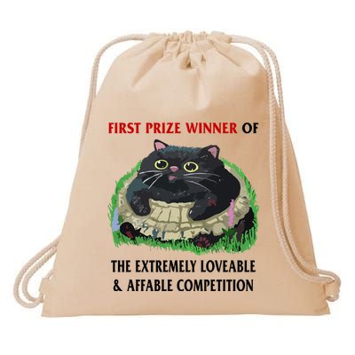 First Prize Winner Of The Extremely Loveable & Affable Competition Drawstring Bag
