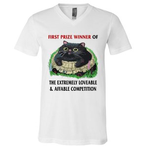 First Prize Winner Of The Extremely Loveable & Affable Competition V-Neck T-Shirt