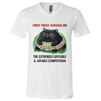 First Prize Winner Of The Extremely Loveable & Affable Competition V-Neck T-Shirt