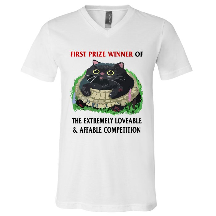 First Prize Winner Of The Extremely Loveable & Affable Competition V-Neck T-Shirt