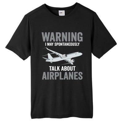 Funny Pilot Warning May Spontaneously Talk About Airplanes Tall Fusion ChromaSoft Performance T-Shirt