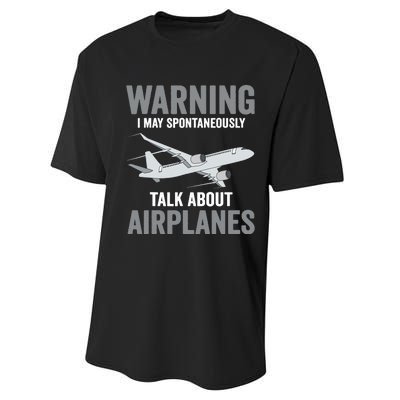 Funny Pilot Warning May Spontaneously Talk About Airplanes Performance Sprint T-Shirt