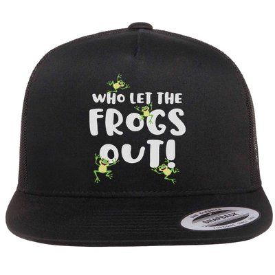 Funny Passover Who Let The Frogs Ou Jewish Seder Fami Flat Bill Trucker Hat