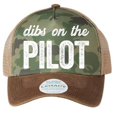 Funny Pilot Wife Dibs On The Pilot Gift Legacy Tie Dye Trucker Hat