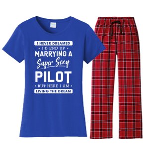 Funny Pilot Wife Gift Women's Flannel Pajama Set