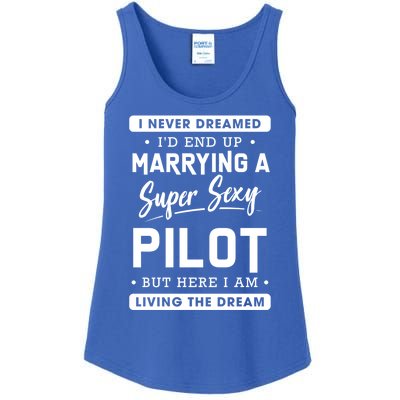 Funny Pilot Wife Gift Ladies Essential Tank