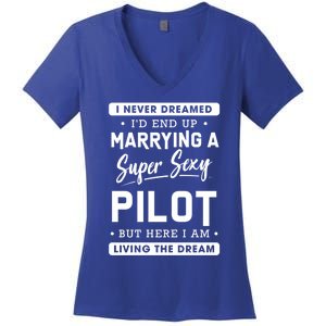 Funny Pilot Wife Gift Women's V-Neck T-Shirt