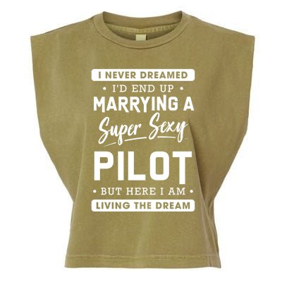 Funny Pilot Wife Gift Garment-Dyed Women's Muscle Tee