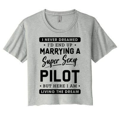 Funny Pilot Wife Gift Women's Crop Top Tee