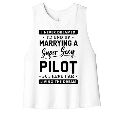 Funny Pilot Wife Gift Women's Racerback Cropped Tank