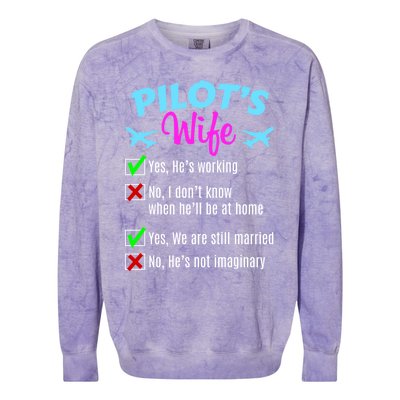 Funny Pilots Wife Gift Colorblast Crewneck Sweatshirt