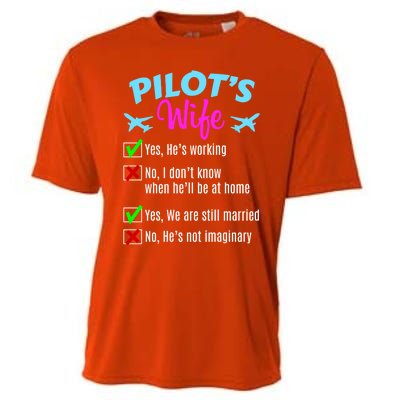 Funny Pilots Wife Gift Cooling Performance Crew T-Shirt