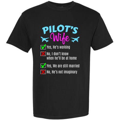 Funny Pilots Wife Gift Garment-Dyed Heavyweight T-Shirt