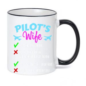 Funny Pilots Wife Gift 11oz Black Color Changing Mug