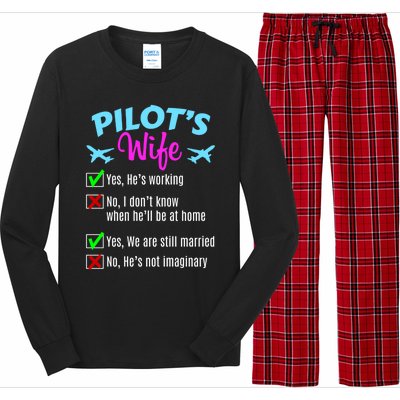 Funny Pilots Wife Gift Long Sleeve Pajama Set