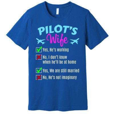 Funny Pilots Wife Gift Premium T-Shirt